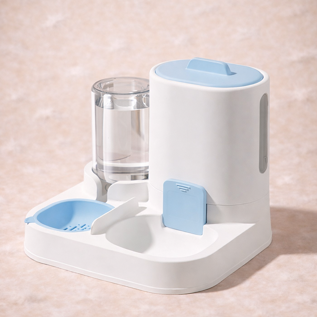 🍽️ Distributeur de Nourriture avec Distributeur d’Eau – Simplicité ; Sérénité pour Petit Félin