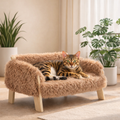 🛋️ Canapé Surélevé en Bois – Confort ; Élégance pour Petit Félin