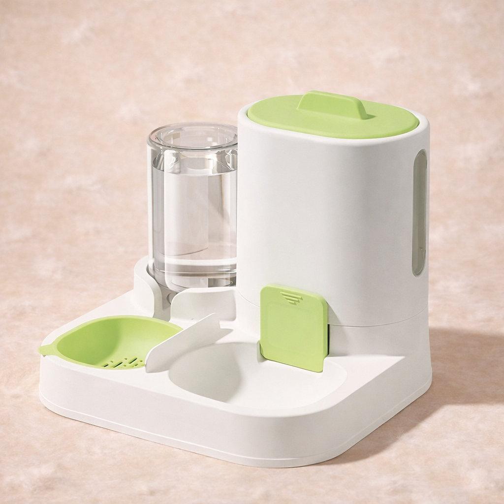 🍽️ Distributeur de Nourriture avec Distributeur d’Eau – Simplicité ; Sérénité pour Petit Félin