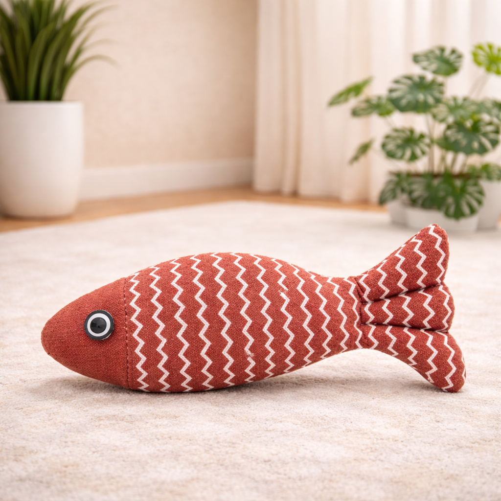 🐟 Jouet Poisson à l’Herbe à Chat – Stimulation ; Jeu pour Petit Félin