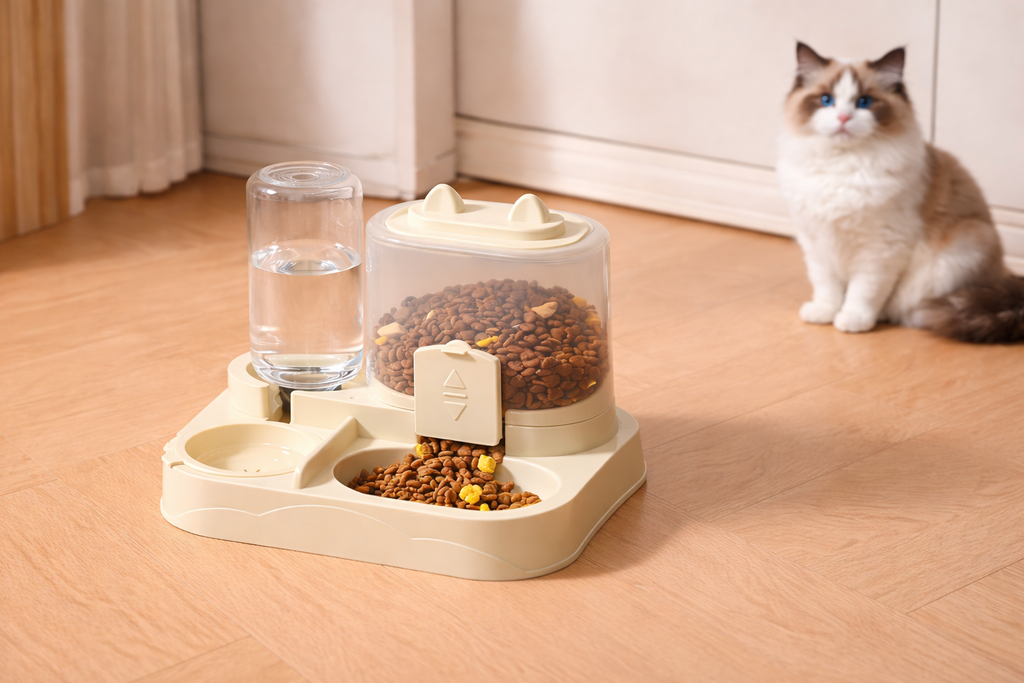🍽️ Distributeur Automatique de Nourriture ; Fontaine à Eau – Confort Quotidien pour Petit Félin