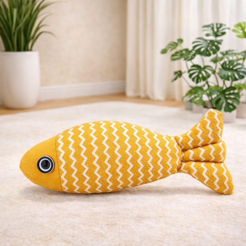 🐟 Jouet Poisson à l’Herbe à Chat – Stimulation ; Jeu pour Petit Félin
